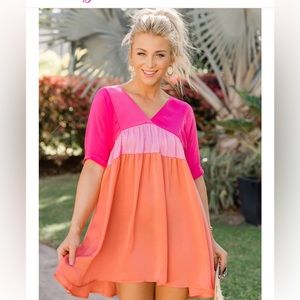 Pink Lily XS tie back mini dress